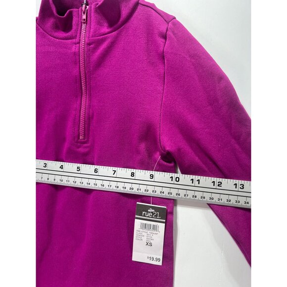 Rue 21 - Women's 1/2 Zip Long Sleeve Shirt - Purple - Extra Small - Picture 3 of 13